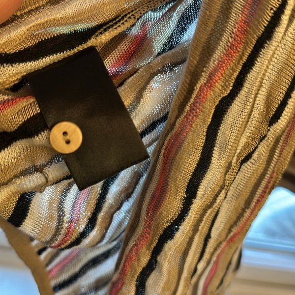 Nic+Zoe Open Front Cardigan Linen Blend Pink Black Sweater $138 NWT Large - Picture 11 of 13